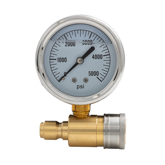 Pressure Washer Quick-Connect 5000 PSI Pressure Gauge