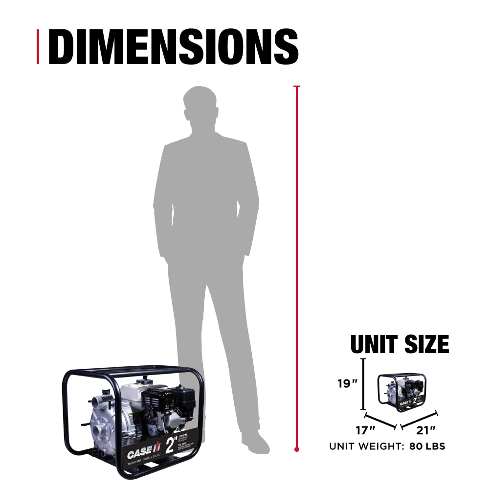 Case IH 2" 200CC 158GPM NPT Semi-Trash Pump