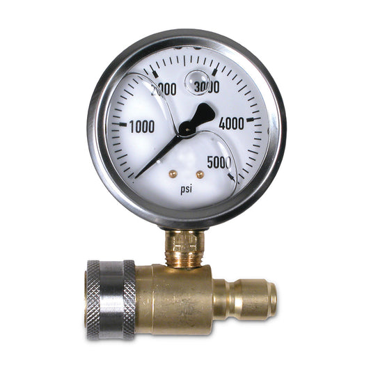 5000 PSI 2.5" Pressure Gauge Kit with 3/8" Quick Connect for Case IH Pressure Washers