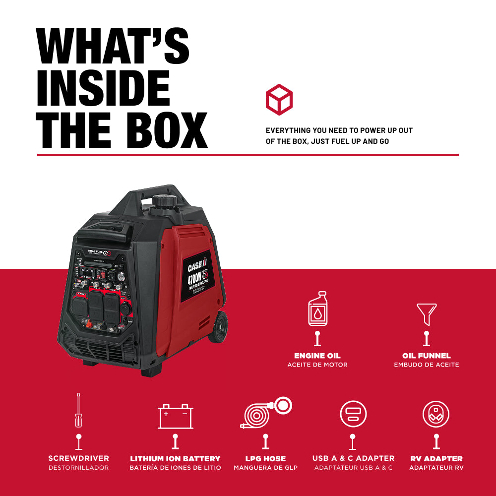 Case IH 4,700 Watt Dual-Fuel Digital Inverter Generator