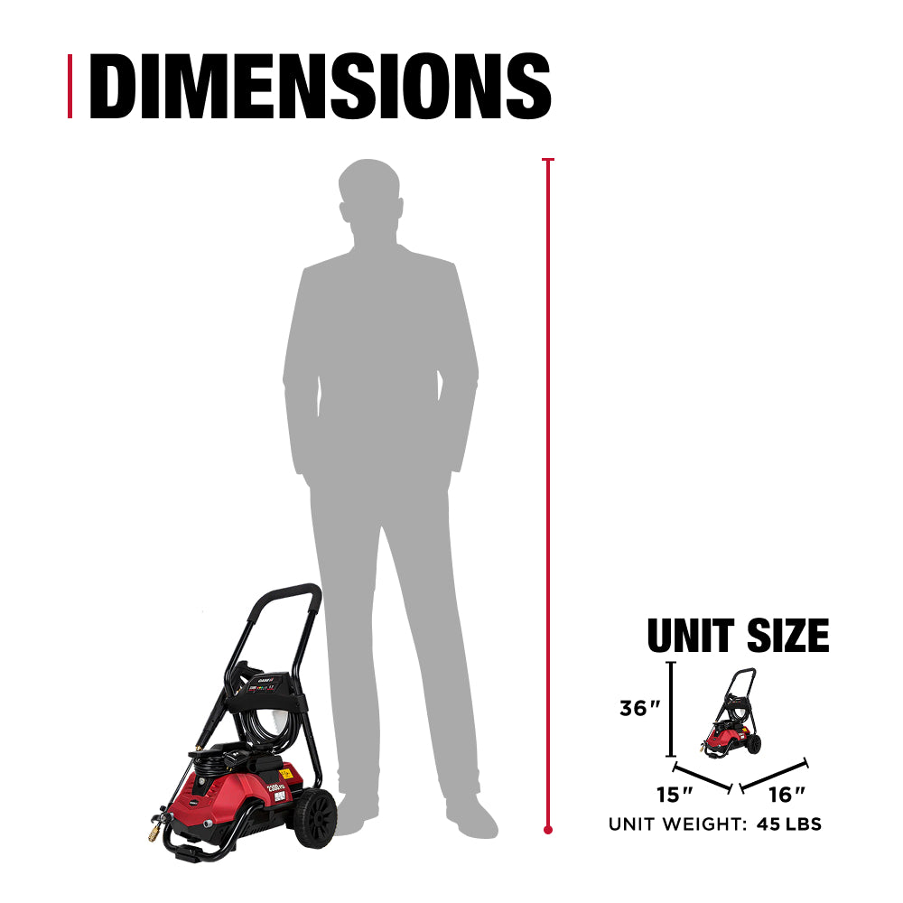 Case IH 2,300PSI 1.7GPM 2 in 1 Electric Pressure Washer