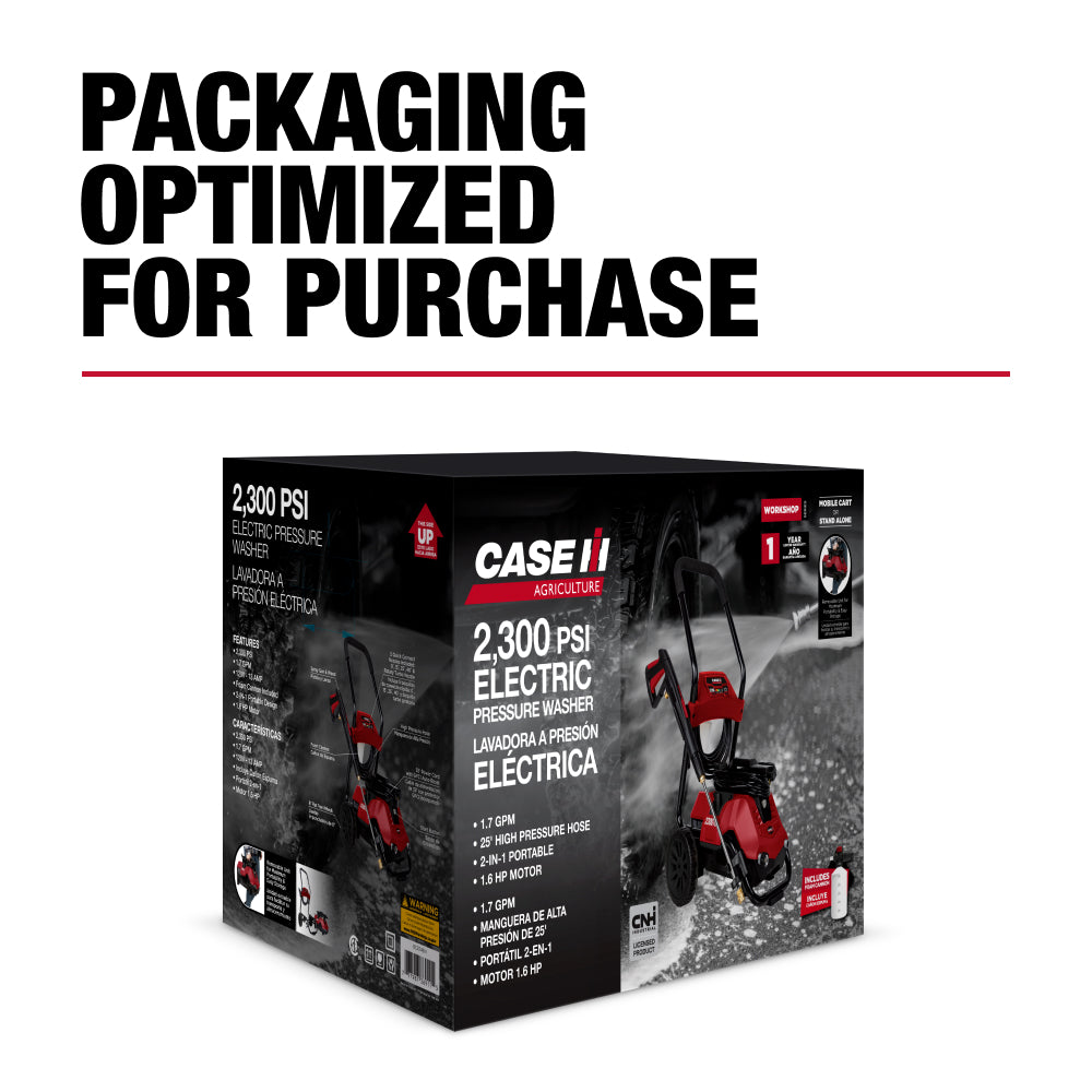 Case IH 2,300PSI 1.7GPM 2 in 1 Electric Pressure Washer