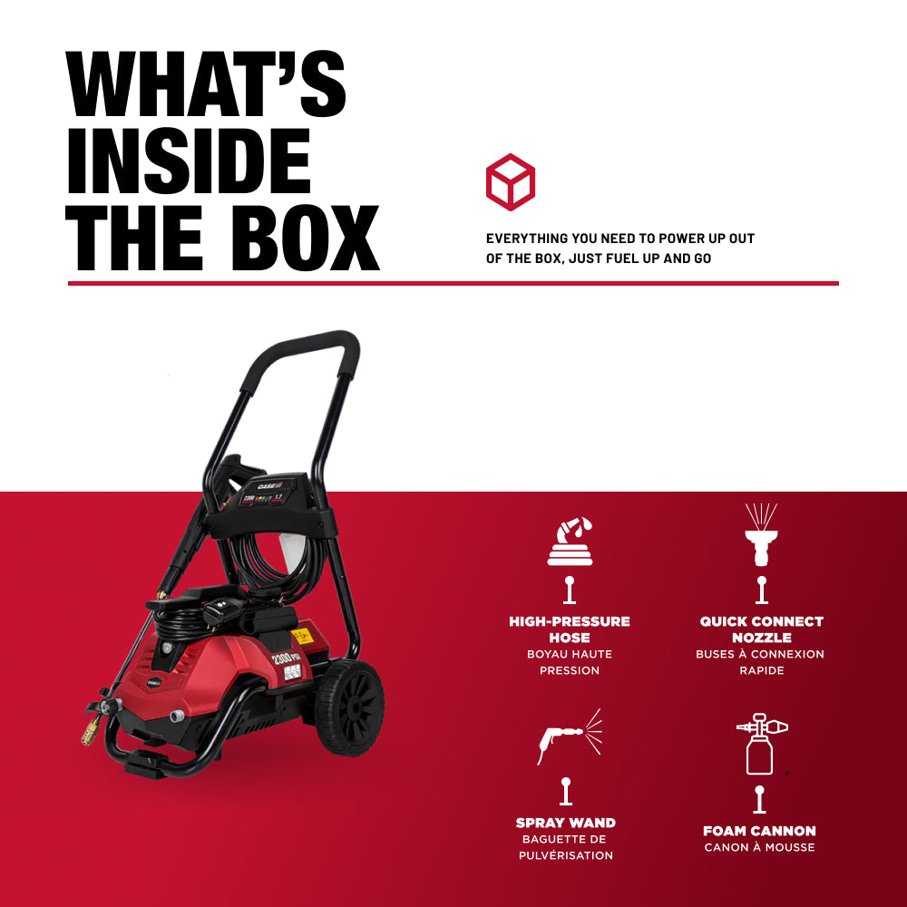 Case IH 2,300PSI 1.7GPM 2 in 1 Electric Pressure Washer