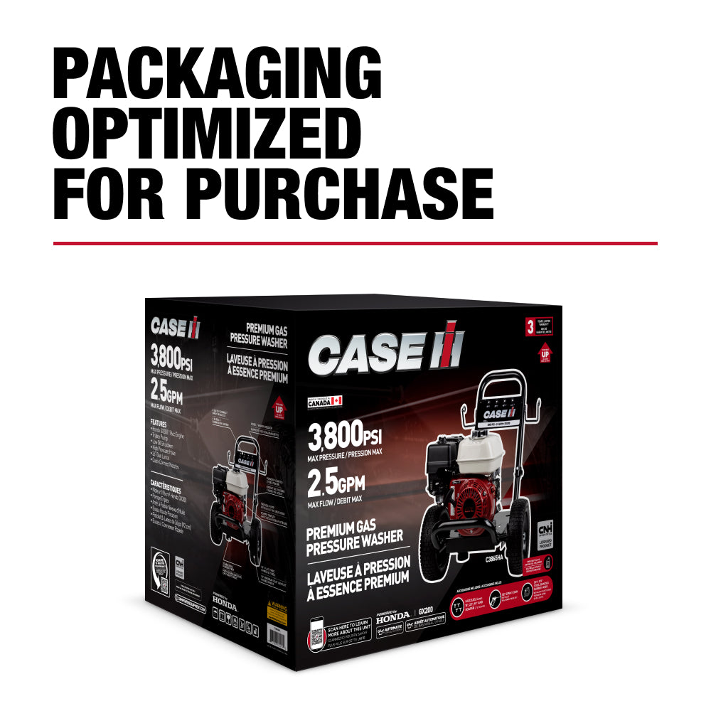 Case IH 3,800PSI 2.5GPM Cold Water Gas Pressure Washer