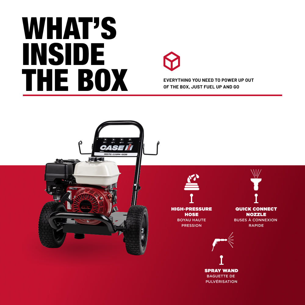 Case IH 3,800PSI 2.5GPM Cold Water Gas Pressure Washer