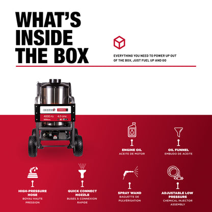 Case IH 4,000 PSI 4.0 GPM Hot Water Gas Pressure Washer