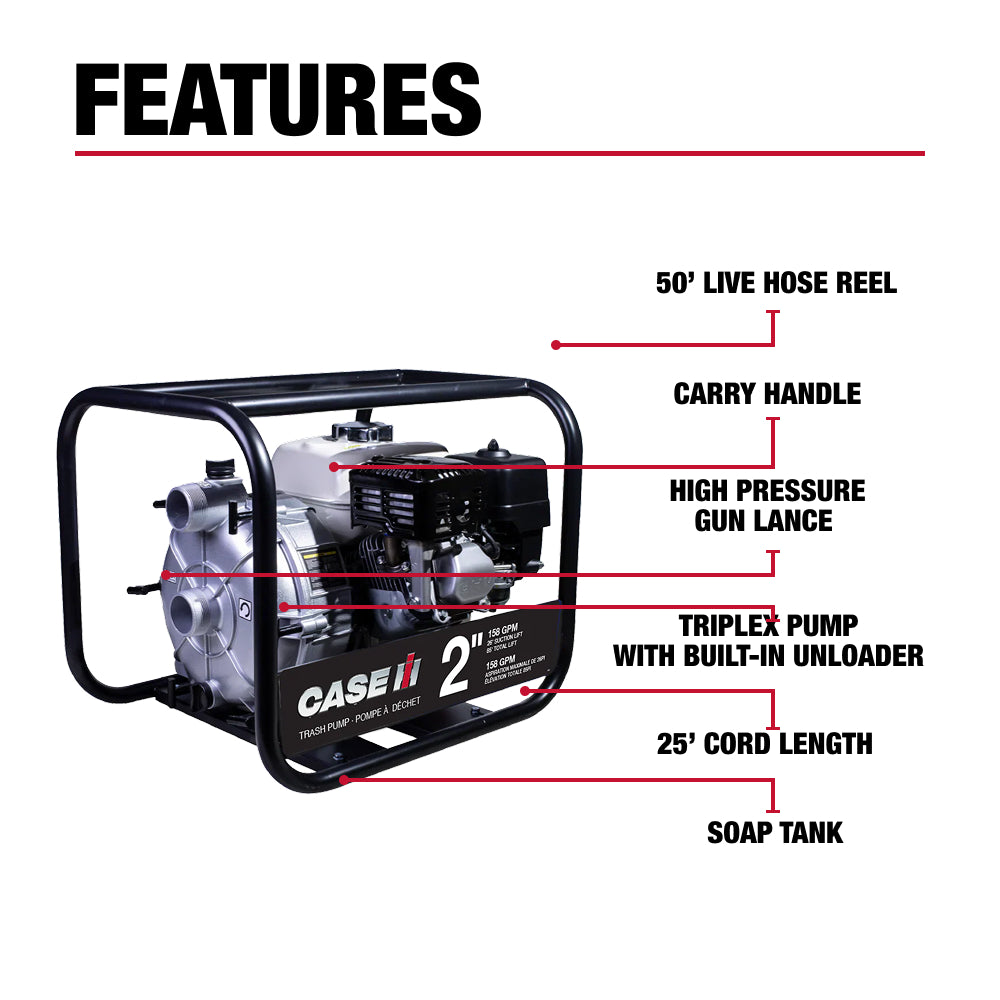 Case IH 2" 200CC 158GPM NPT Semi-Trash Pump
