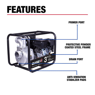 Case IH 3" 265 GPM 200CC Water Transfer Pump